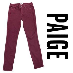 PAIGE Verdugo Ultra Skinny Burgundy Jeans Size 29